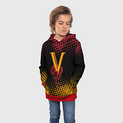 Толстовка-худи детская CYBERPUNK 2077 VALENTINO, цвет: 3D-красный — фото 2