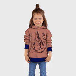 Толстовка-худи детская Бог Шива, цвет: 3D-синий — фото 2