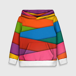 Толстовка-худи детская COLORS GEOMETRY, цвет: 3D-белый