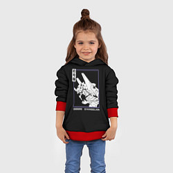 Толстовка-худи детская Юнит-01, цвет: 3D-красный — фото 2