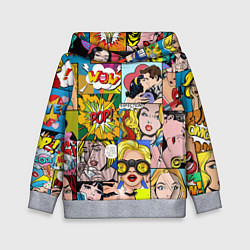 Толстовка-худи детская Pop Art, цвет: 3D-меланж