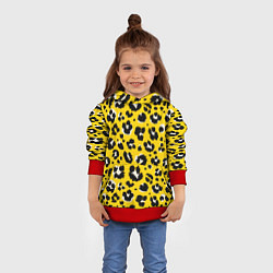 Толстовка-худи детская Леопард, цвет: 3D-красный — фото 2