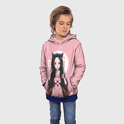 Толстовка-худи детская Nezuko, цвет: 3D-синий — фото 2
