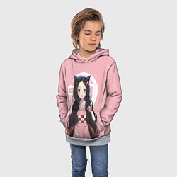 Толстовка-худи детская Nezuko, цвет: 3D-меланж — фото 2