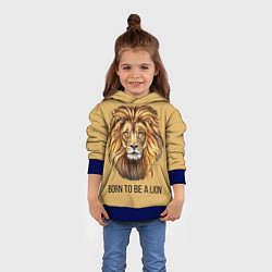Толстовка-худи детская Рождённый быть львом, цвет: 3D-синий — фото 2