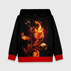 Толстовка-худи детская Огненный цветок, цвет: 3D-красный