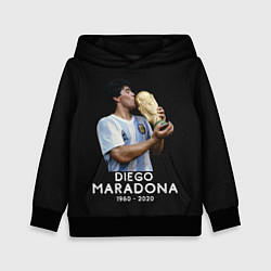 Толстовка-худи детская Diego Maradona, цвет: 3D-черный