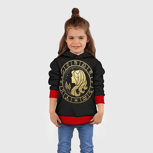 Детская толстовка Дева в золотом стиле / 3D-Красный – фото 4