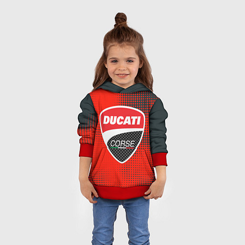 Детская толстовка Ducati Corse logo / 3D-Красный – фото 4