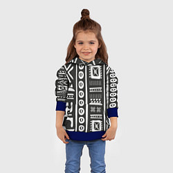 Толстовка-худи детская Этнический узор, цвет: 3D-синий — фото 2