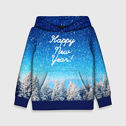 Толстовка-худи детская Happy New Year, цвет: 3D-синий