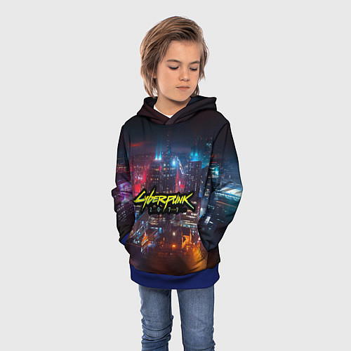 Детская толстовка Найт сити / 3D-Синий – фото 3