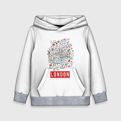 Толстовка-худи детская Лондон, цвет: 3D-меланж