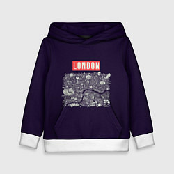 Толстовка-худи детская LONDON, цвет: 3D-белый