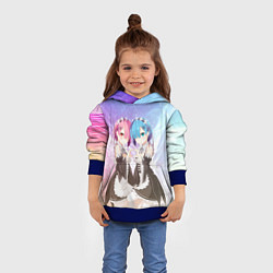 Толстовка-худи детская Рем и Рам, цвет: 3D-синий — фото 2
