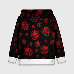 Толстовка-худи детская Samurai pattern - красный, цвет: 3D-белый