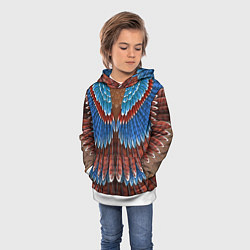 Толстовка-худи детская Оперение: сойка, цвет: 3D-белый — фото 2