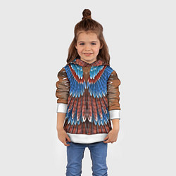 Толстовка-худи детская Оперение: сойка, цвет: 3D-белый — фото 2