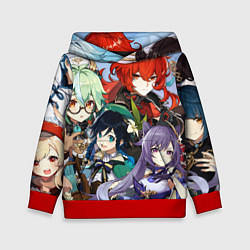 Толстовка-худи детская Персонажи Genshin Impact, цвет: 3D-красный