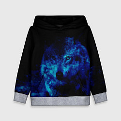 Толстовка-худи детская Волк Вселенная, цвет: 3D-меланж