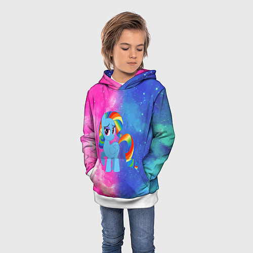 Детская толстовка Радуга Дэш / 3D-Белый – фото 3