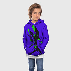 Толстовка-худи детская Евангилион, цвет: 3D-белый — фото 2