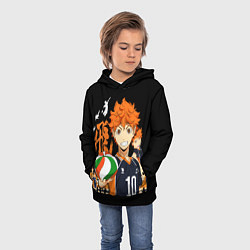 Толстовка-худи детская ВОЛЕЙБОЛ!! HAIKYUU!!, цвет: 3D-черный — фото 2