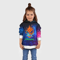 Толстовка-худи детская CYBERPUNK 2077, цвет: 3D-белый — фото 2