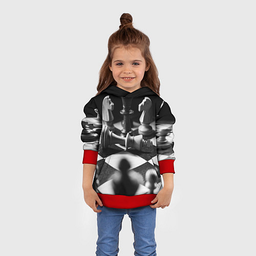 Детская толстовка Шахматы фигуры доска ход мат / 3D-Красный – фото 4