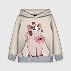 Толстовка-худи детская Pop Cat, цвет: 3D-меланж