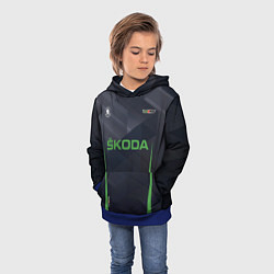 Толстовка-худи детская Skoda VRS Z, цвет: 3D-синий — фото 2