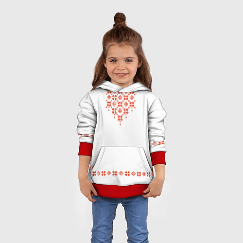 Детская толстовка Белорусская вышиванка / 3D-Красный – фото 4