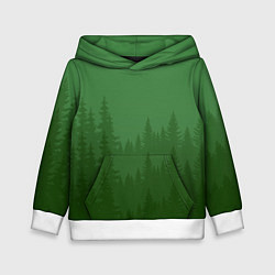 Толстовка-худи детская Зеленый Лес, цвет: 3D-белый