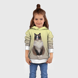 Толстовка-худи детская Персидская пушистая кошка, цвет: 3D-белый — фото 2
