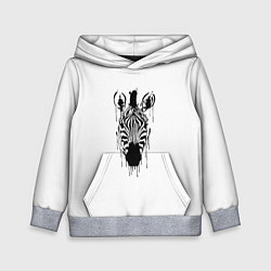 Толстовка-худи детская Зебра минимализм, цвет: 3D-меланж