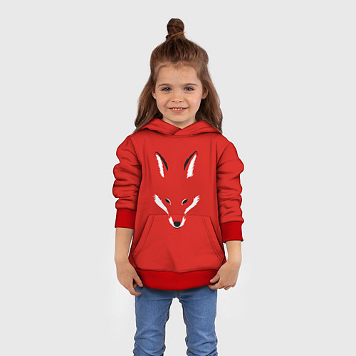Детская толстовка Fox minimalism / 3D-Красный – фото 4