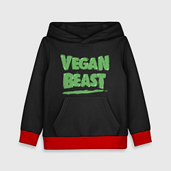 Толстовка-худи детская Vegan Beast, цвет: 3D-красный