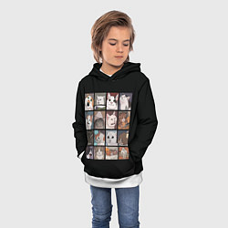 Толстовка-худи детская Коты и кошки, цвет: 3D-белый — фото 2
