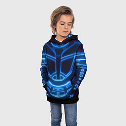 Толстовка-худи детская Неоновая броня Neon Armor, цвет: 3D-черный — фото 2