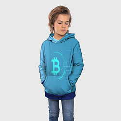 Толстовка-худи детская Bitcoin, цвет: 3D-синий — фото 2