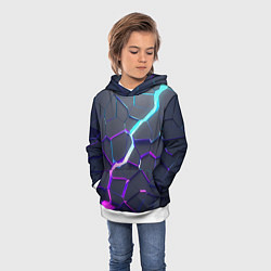Толстовка-худи детская НЕОНОВЫЙ РАЗЛОМ 3Д РАЗЛОМ, цвет: 3D-белый — фото 2