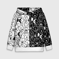 Толстовка-худи детская BTS BT21, цвет: 3D-белый