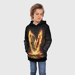 Толстовка-худи детская ВИКИНГИ VIKINGS V, цвет: 3D-черный — фото 2