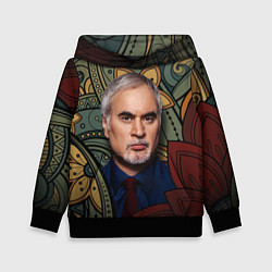 Толстовка-худи детская Меладзе Цветы Мандала, цвет: 3D-черный