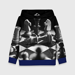 Толстовка-худи детская Шахматы, цвет: 3D-синий