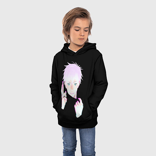 Детская толстовка ГОДЖО САТОРУ GOJO SATORU / 3D-Черный – фото 3
