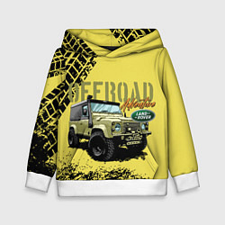 Толстовка-худи детская LAND ROVER, цвет: 3D-белый