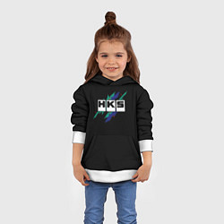 Толстовка-худи детская HKS, цвет: 3D-белый — фото 2