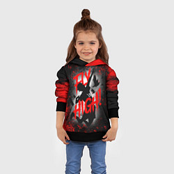 Толстовка-худи детская FLY HIGH ВОЛЕЙБОЛ!!, цвет: 3D-черный — фото 2
