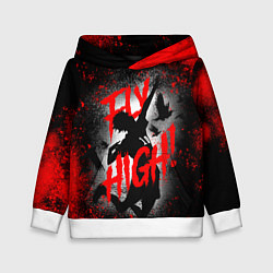 Толстовка-худи детская FLY HIGH ВОЛЕЙБОЛ!!, цвет: 3D-белый